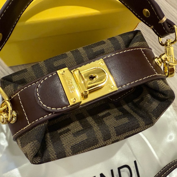 Authentic Fendi Black and Brown Mini Bag with two straps - Picture 5 of 16